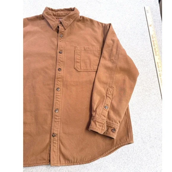 Duluth Trading Co Shirt Jacket Mens XL Brown Fleece Lined Canvas Workwear - Picture 3 of 8